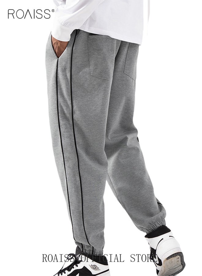 roaiss Men Classic Joggers Pants, Drawstring Sport Pants with Elastic Waistband, Ankle Banded Sweatpants with Multiple Pockets, Suitable for Daily Wear, Outdoor or Any Physical Activities - Image 5